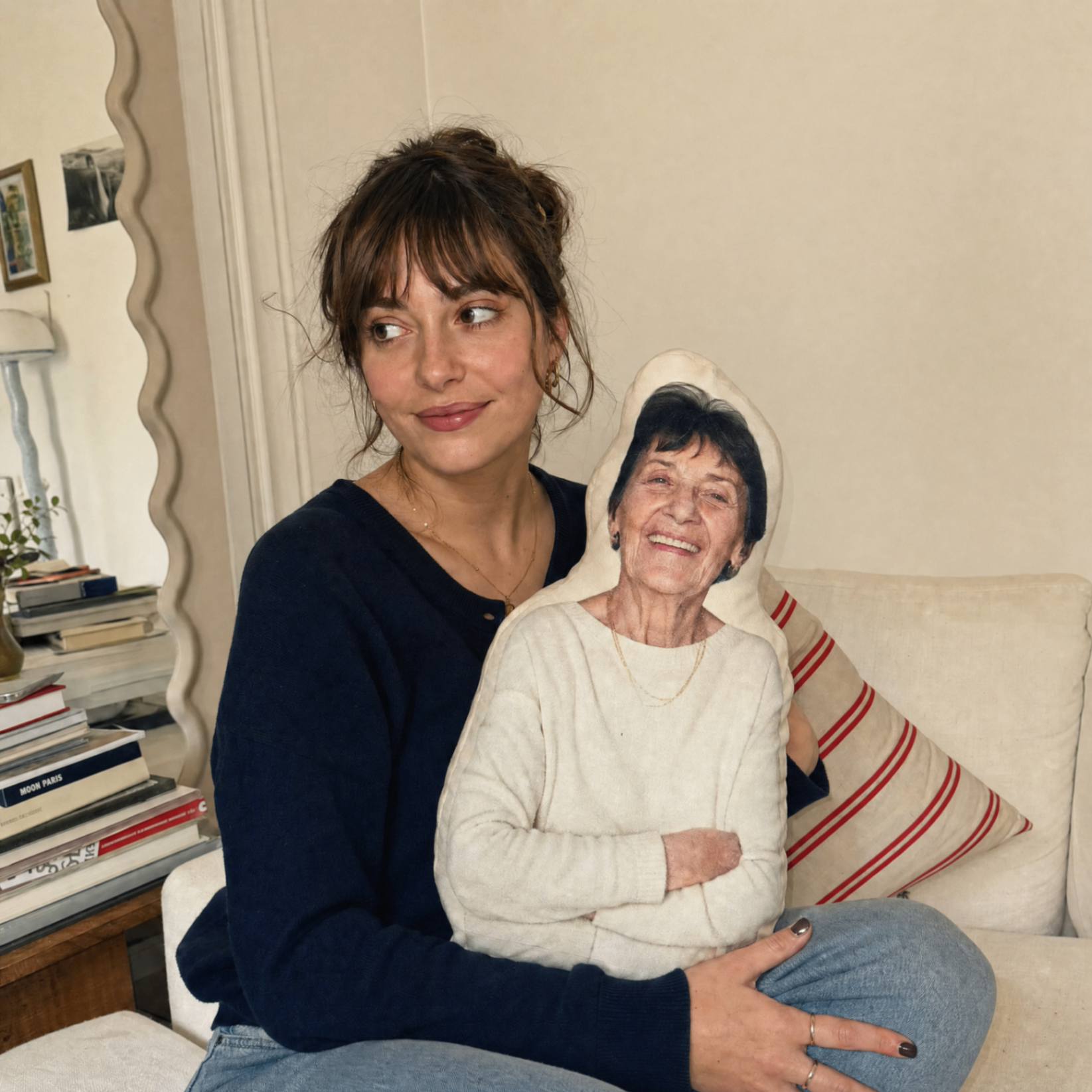 Coussin portrait de grand-mère